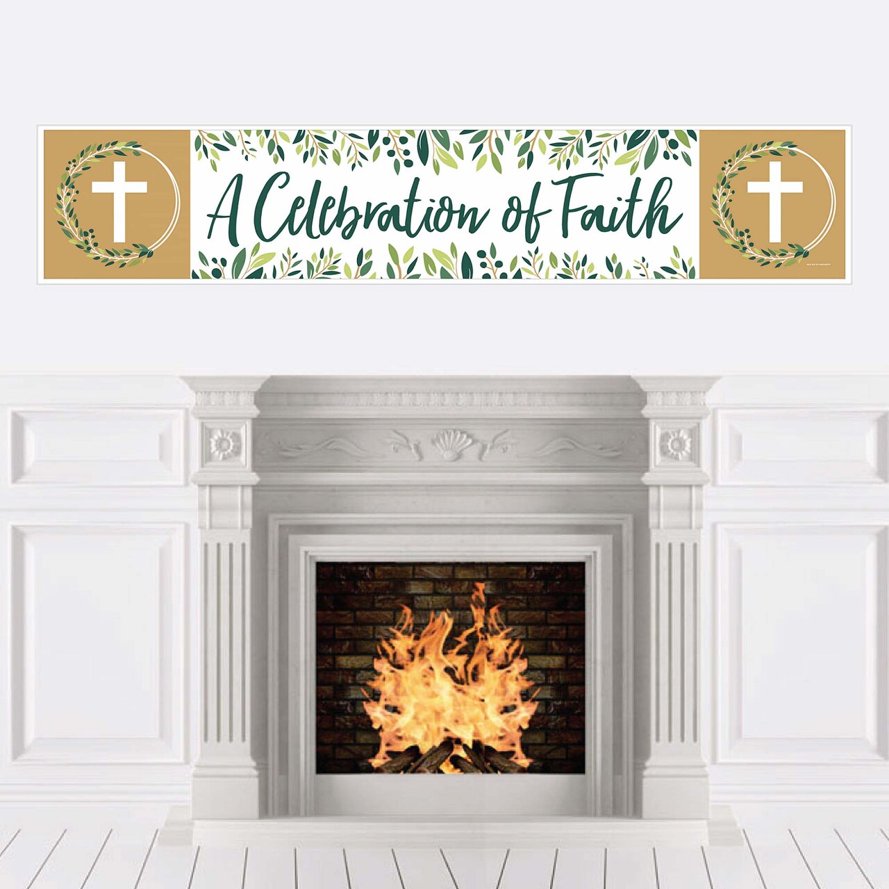 Big Dot of Happiness Elegant Cross - Religious Party Decorations Party Banner